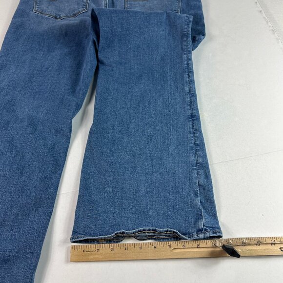 American Eagle Jean Women 37x30* High Rise Artist Flare Blue Faded Denim Tag 18R - Picture 11 of 16